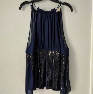 Forever 21 Boutique Silk Sequined Top